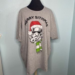 NWT Star Wars Merry Sithmas Grey T-Shirt